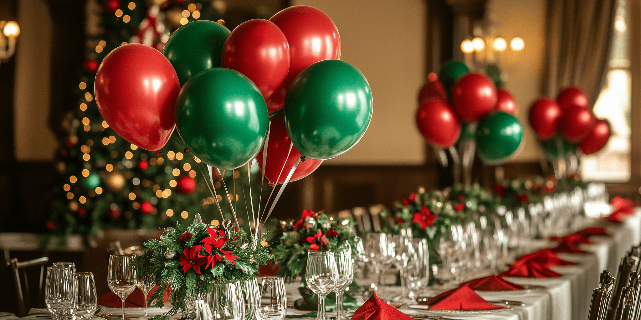 Decoración de navidad con globos